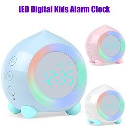 Kinderen Smart Wekker Bluetooth-functie 7 Kleuren Veranderende Slaapkamer Student Wake Up Digital Display Table Clock Sleep Timer 201119