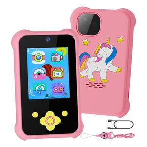 Enfants Smart Phone 1080P Numérique Double Objectif Selfie Caméra Jouets pour Filles Garçons Toddle Noël Cadeau D'anniversaire Record Life Baby 240319