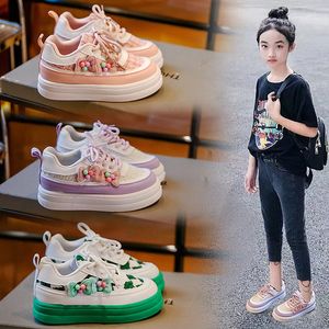 Zapatillas de deporte para niños zapatos para niños pequeños para niños zapatos de skate jóvenes de skate primavera otoño big chicas zapato niño verde color púrpura 26-37 s9js#
