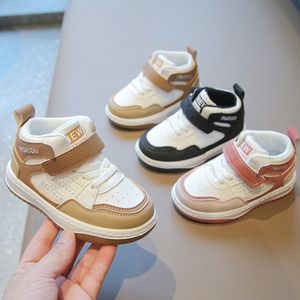 Baskets enfants printemps automne nouveau kaki, rose, noir 3 couleurs haut garçons chaussures de course mode antidérapantes filles chaussures décontractées à semelles souples bébé chaussures de marche chaussure pour enfants