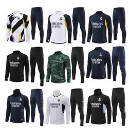 Ensembles de survêtements de football pour enfants Ensemble de survêtement Real Madrid 22 23 24 Kit de football pour hommes et enfants Chandal futbol survetement madrides Costume d'entraînement veste de football 10/2XL 88888