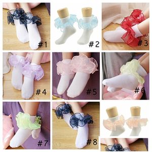 Kinderen Sokken 10 Kleuren Baby Accessoires Meisjes Katoen Kant Drie-Nsional Ruffle Sok Baby Peuter Kinderkleding Kerstcadeaus D Dhy4U