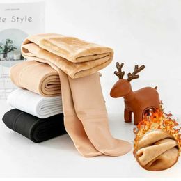 Kinder sokken 2023 Kinderen en meisjes huidskleur benen elastische dikke pluche warme strakke kinderen herfst en winter country dance socksl2405