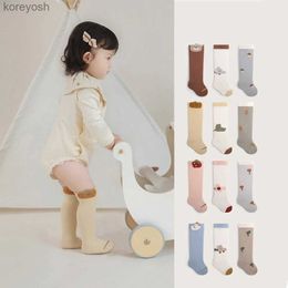 Chaussettes pour enfants 3 paires/ensemble enfant en bas âge longue nouvel automne nouveau-né bébé enfants doux Prewalker bas coton fille infantile garçon mignon désosséL231114