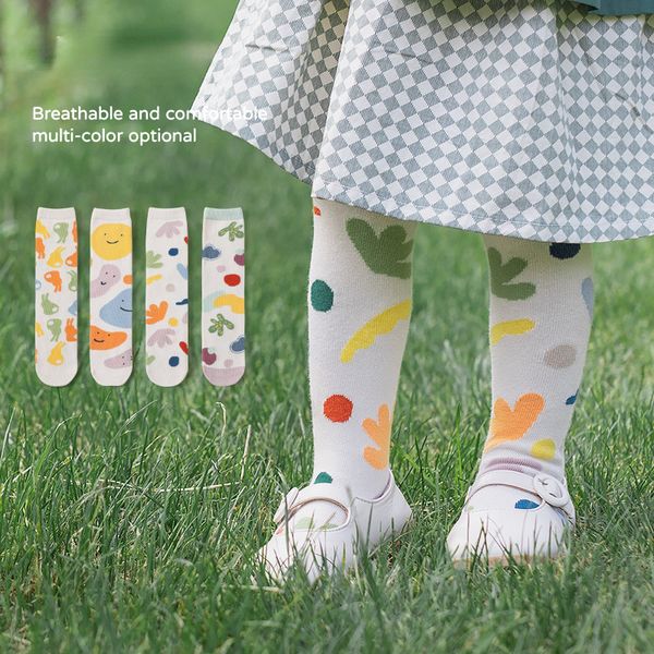 Chaussettes pour enfants 4 paires de chaussettes pour bébés à la mode dessin animé fleurs princesse enfants coréens chaussettes mignonnes au genou né accessoires vestimentaires pour garçons et filles 230408