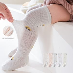 Kinder sokken 4 paar zachte kinderen knie High Anti Slip Socks Baby jongens en meisjes katoenen gaas ademende sokken geboren baby lange sokken set 0-3y 230408