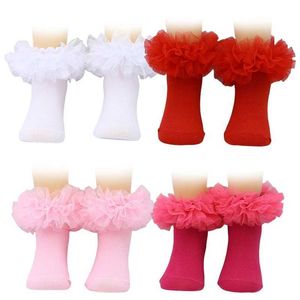 Chaussettes pour enfants 5 packs ensemble pour les enfants et les filles 0-10yy yer chaussettes en dentelle plissées blanches chaussettes à la cheville pour les mariages et les robes de fille florale D240513