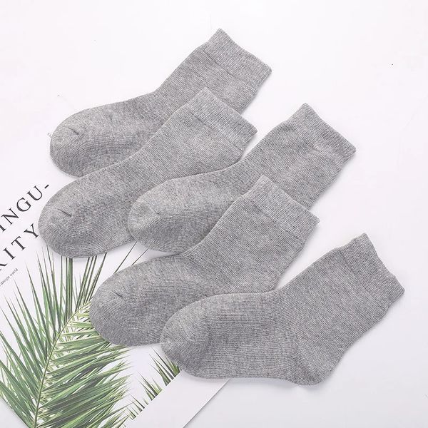 Chaussettes pour enfants 5 paires printemps automne enfants chaussettes en coton fille garçon bébé blanc noir gris chaud doux pour l'hiver 1-3-5-8-12 ans enfants chaussette étudiant 231121