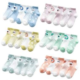 Calcetines para niños 5 pares/lotes de calcetines para bebés malla de verano calcetines delgados calcetines algodón de algodón recién nacidos artículos baratos D240513
