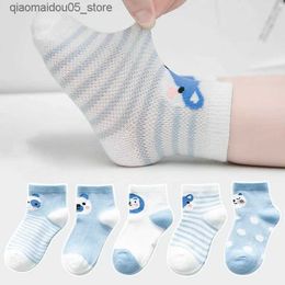 Calcetines para niños 5 pares/lotes de calcetines para bebés malla malla malla fina algodón recién nacido artículos baratos Q240413