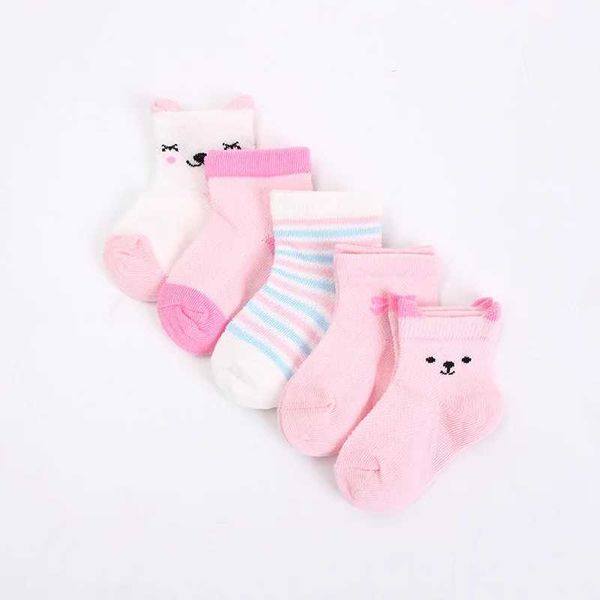 Chaussettes pour enfants 5 paires / lot de chaussettes pour bébé nouveau-nés mignon coton de coton doux net chaussettes courtes 0-24 mois garçons et filles baby mode enfants