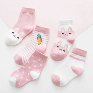 Chaussettes pour enfants 5 paires / lot de chaussettes pour enfants garçons et filles mignonnes mignonnes rayures douces et chaudes à la mode