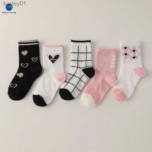 Chaussettes enfants 5 paires/lot mode printemps été maille coton enfants chaussettes enfants haute élastique respirant bébé filles garçons Sokcs Miaoyoutong yq240314