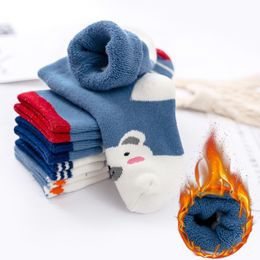 Enfants Chaussettes 5 Paires / Lot Hiver Plus Coton Épaissir Chaussettes Enfants Chaussette Chaude Thermique Enfants Toddler Bébé Filles Garçons Chaussettes De Sol Pour 1-10 Ans 230608