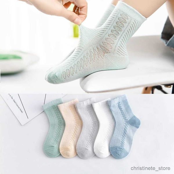 Calcetines para niños 5 par/lote 0-12 calcetines para niños calcetines de algodón Jacquard de verano para bebés calcetines de malla para niñas calcetines bonitos para niños pequeños accesorios de ropa para niños
