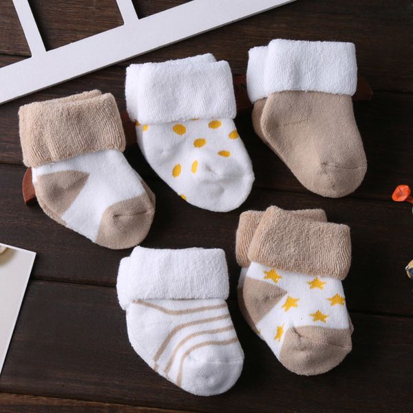 Enfants Chaussettes 5 PCS/Lot 3-12 M né Doux Infantile Chaussettes Coton Bébé Filles Garçons Chaussettes Pur Bébé Accessoires 230608