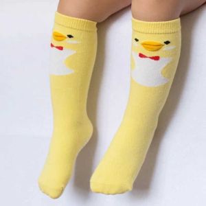 Kinder sokken anti slip been warmte voor babyjongens en meisjes kinderen vos kat eend uil Owl regenboogpatroon lange sokken kinderen katoenen sokken knie hoge kinderen socksl2405