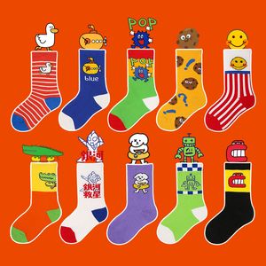 Calcetines para niños Otoño Invierno Niños Niñas Calcetín para bebés Tendencia cálida Calcetines de dibujos animados de algodón para niños de 3 a 12 años