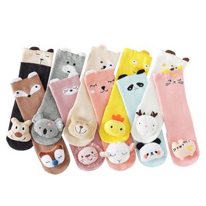 Enfants Chaussettes Bébé Automne Nouveau Dessin Animé Chat Chien Ours Animal Sol Chaussettes Non-Slip Toddler Genou Haute Infant Bas 20220224 H1