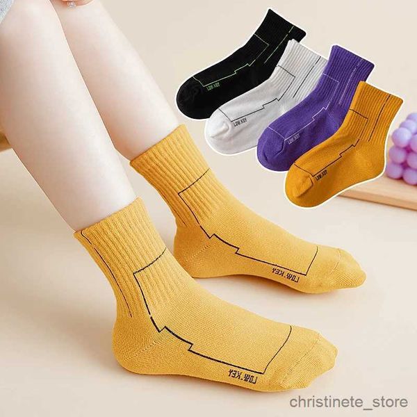 Calcetines para niños Bebé niños primavera otoño seda brillante rayas diagonales calcetines más cálidos algodón smalmedium niños niñas niños Alfabeto calcetines deportivos