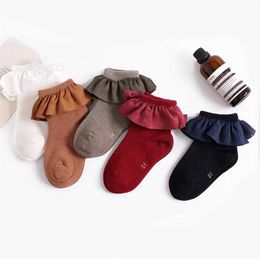 Chaussettes pour enfants bébé fille coton chaussettes bébé plissée de lacet caches de dentelle vintage chaussettes pour enfants entièrement appariées