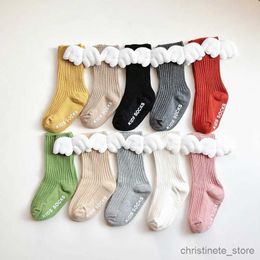 Chaussettes enfants bébé filles garçons chaussettes aile d'ange chaussettes de sol courtes en coton enfants mignon couleur bonbon chaussettes antidérapantes pour tout-petits nouveau-nés pour 0-3 ans