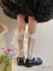 Chaussettes pour enfants bébé filles blanc noir noir socque longue haute avec des ébouleurs en dentelle d'enfants d'été