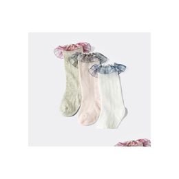 Chaussettes pour enfants Bébé Long Tube Printemps et été Mince Haut Nouveau-né Anti-moustique Dentelle Garçons Filles Jambe Drop Livraison Vêtements De Maternité Dhqdm