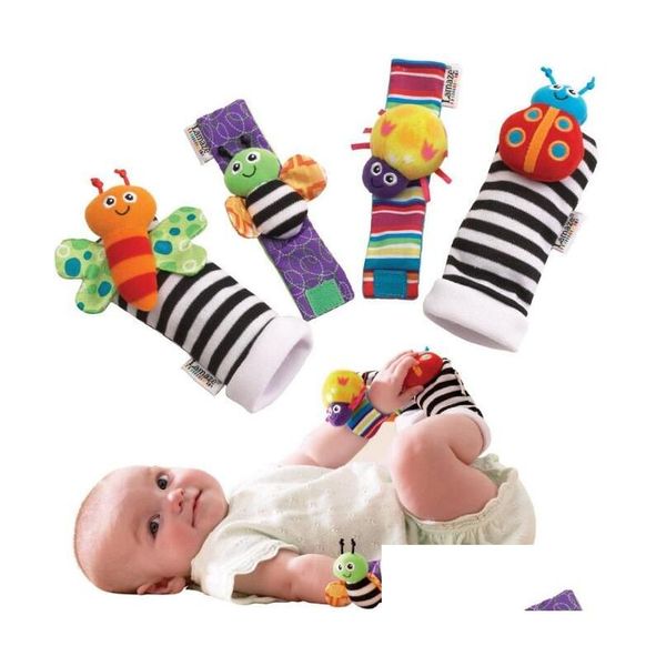 Calcetines para niños Correa de muñeca para bebé Sonajero de mano Reloj de dibujos animados P con juguete de 0 a 3 años Entrega de gotas Ropa de maternidad OTFJM