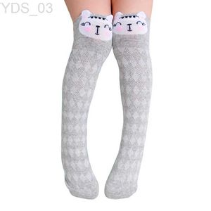 Chaussettes pour enfants Chat Enfants Chaussettes Hautes Enfant Fille Garçon Casual Mode D'été Maille Longues Chaussettes En Coton Dessin Animé Accessoires Élastiques pour 3-8 Ans YQ240314