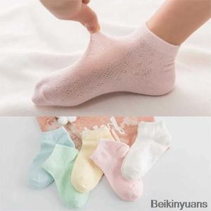 Kinder sokken kinderen sokken lente zomer nieuwe jongens meisjes katoen dunne ademende baby mesh sock wit zacht voor pasgeboren peuters baby d240528
