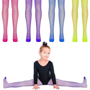 Enfants Chaussettes Filles Mesh Bas Étincelle Évider Collants Glitter Résille Collants pour Bébé Ballet Leggings 230728