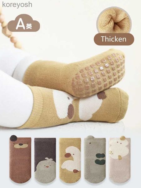 Chaussettes pour enfants Infantile Bébé Hiver Épaissie Chaud Confortable Antidérapant pour Garçons Filles Intérieur Antidérapant Adhésif Sol CartoonL231114