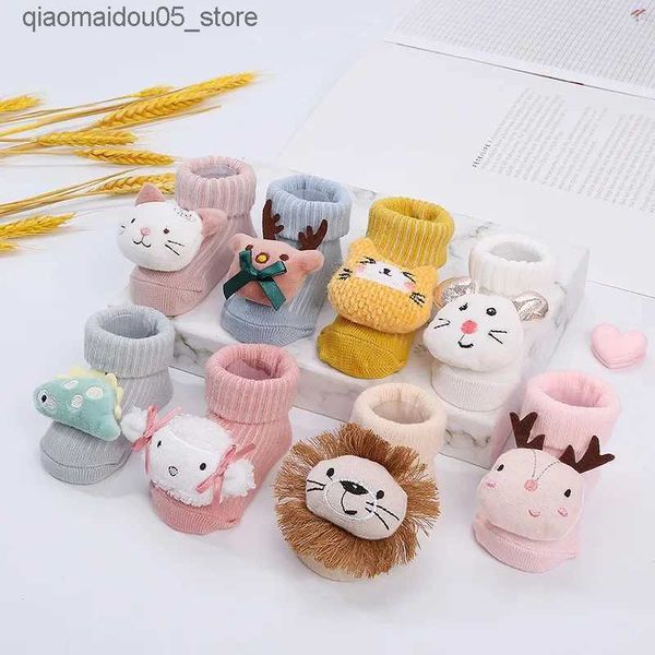 Calcetines para niños Kawaii Calcetines suaves de algodón puro para recién nacidos animales de dibujos animados 3D calcetines para niños para niñas bebés y calcetines para niños Q240413