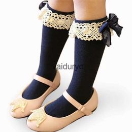Kids Socks Kid Girls Socks Children's Knie High Socks With Lace Baby Leg Warmers Cotton Princess Style H240508
