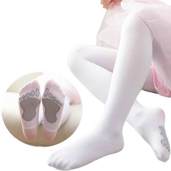 Chaussettes pour enfants Girl Girl semi-opaque Stocks en nylon Enfants et ballet adulte Nylon Danse Collants blancs collants Y240528