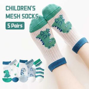 Kids Socks Kids Socks 5 Paren/Set Childrens Socks 2024 Lente/Zomer Mesh Ademend dunne sokken Ultradunne shorts Geschikt voor jongens en meisjes WX5.27