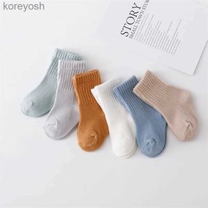 Kids Socks ladka 6Pairs/set 0-12Month Newborn Baby Boy Girl Sock Cotton Solid Soft Infant for Girls Boys Spring Autumn Korea StyleL231114