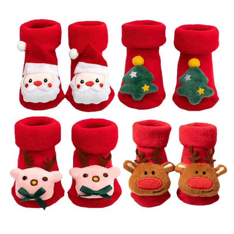 Kids Socks Lawadka 0-3T winter thick baby socks suitable for girls boys children Christmas New Year socks non slip cotton short socksL2405