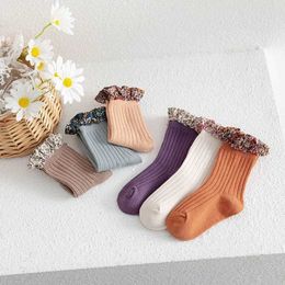 Chaussettes pour enfants milancel 2022 chaussettes de bébé printemps chaussettes de filles florales 3 paires beaucoup de chaussettes pour tout-petits d240528