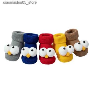 Kinderen Sokken Nieuwe Winter Cartoon Big Eyed Baby Socks Floor Anti Slip Baby Foot Socks Q240413