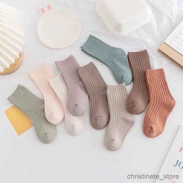 Chaussettes pour enfants nouveau-né bébé filles chaussettes printemps automne coton enfant coréen chaussettes enfants garçon jambière couleur unie pour bébé vêtements accessoires