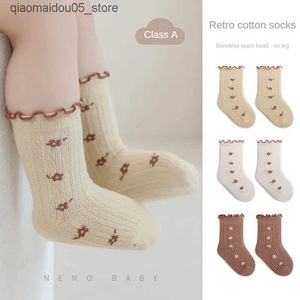 Kinder sokken pasgeboren babysokken in de herfst van 2023 zonder been en losse voeten comfortabele dendritische schimmel kantwerk prinses Q240413