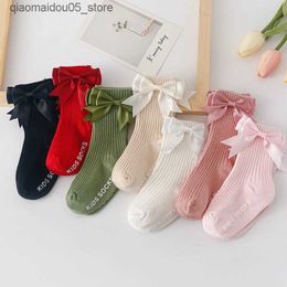 Chaussettes pour enfants chaussettes préscolaires accessoires de bébé mignon fille arc anti-glissement de plancher pour enfants pour enfants
