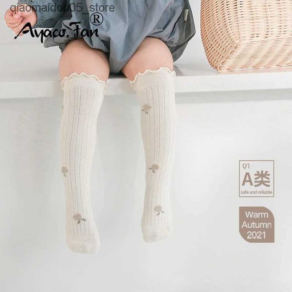 Calcetines para niños calcetines preescolares recién nacidos prealtadores prealtadores elásticos exquisitos algodón primavera y otoño niñas para bebés calcetines elásticos para la venta 0-3t Q240413