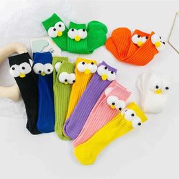 Kinder sokken lente en herfst baby knie hoge sokken zachte kleuterschool buis sokken interessante grote ogen hoge sokken baby long socksl2405