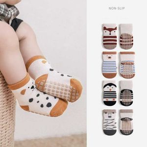 Kinder sokken zomer anti slip baby sokken cartoon dierenprint babymeisje vloer sokken 5 paren per batch d240513