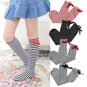 Kindersokken Peuter Kids Kniekousen Baby Meisjes Katoenen Sokken Strik Zachte Warmer Prinses Kinderen Lange Buis Socken Voor 3-12 Jaar YQ240314