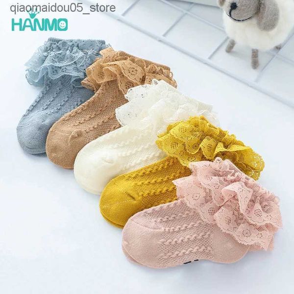 Calcetines para niños calcetines al por mayor de bebés plisado plisado algodón recién nacido calcetines calcetines lindos calcetines princesa accesorios para bebés Q240413