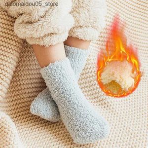 Chaussettes pour enfants hiver épais corail en peluche pour enfants chaussettes chaudes pour les filles